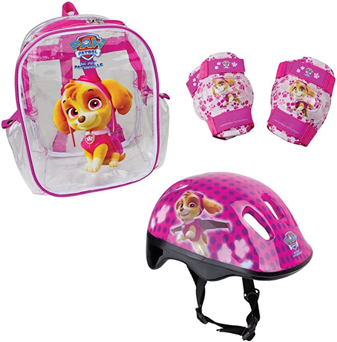 CASCO PAW PATROL CODERAS Y RODILLERAS NIÑA