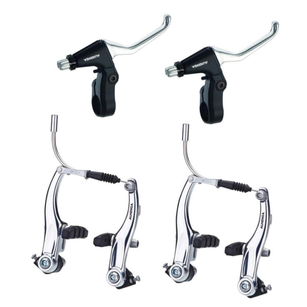 KIT DE FRENOS V-BRAKE MANECILLAS + CABLES ALHONGA