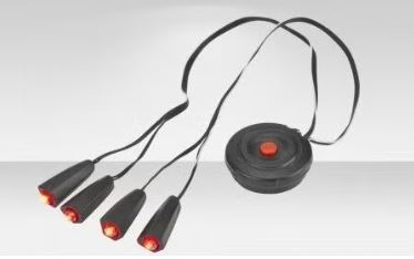 LUZ PARA CASCO JY389 4 LUCES LED BATERIA
