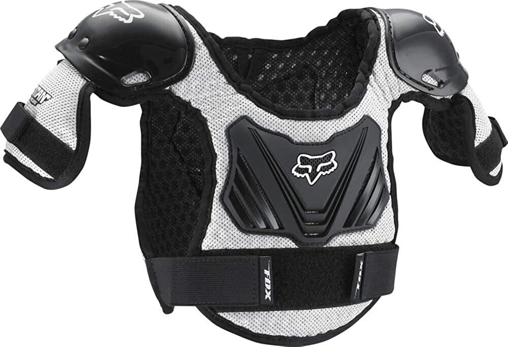 PECHERA FOX TITAN PEEWEE (M/L, GRIS/NEGRO)